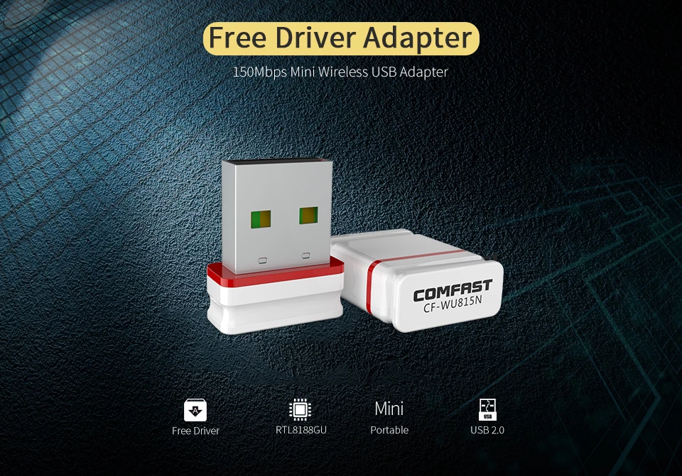 Free Driver Adapter 150mpbs mini wireless USB Adaper.