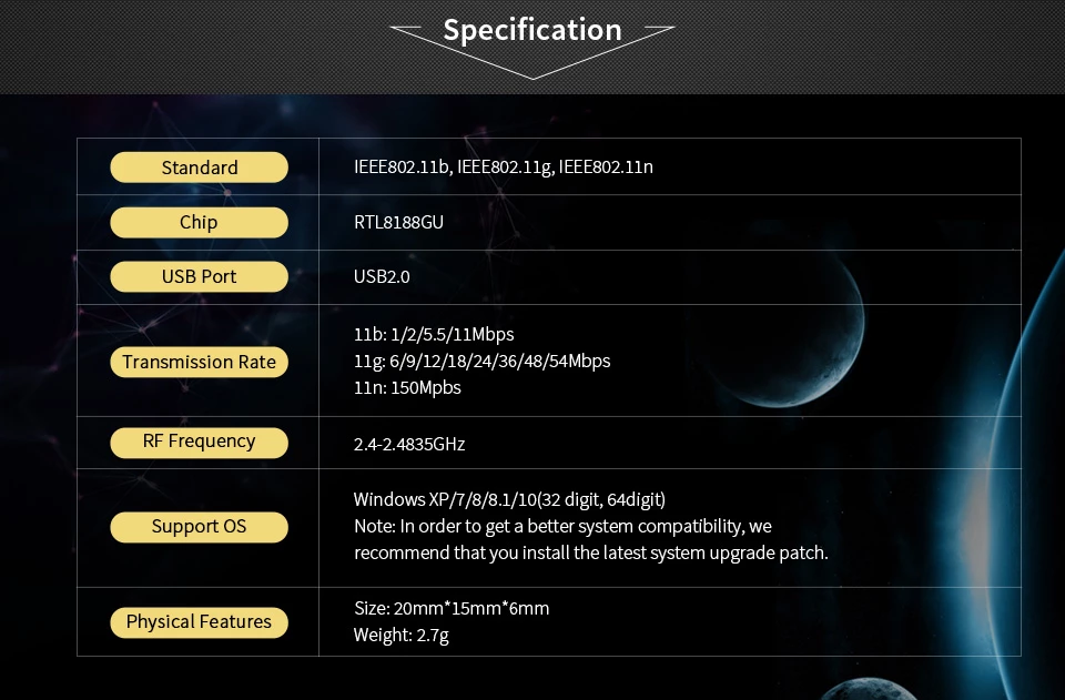 comfast wifi CF-WU815Nspecification